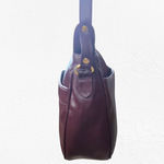 1980s Vintage Burgundy Leather Crossbody Satchel – Luxe Structured Shoulder Bag Red Photo 7