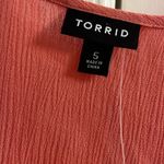 Torrid  mixed eyelet sisterhood babydoll gauze v neck coral top 5X NWT Photo 6