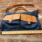 Classic Courier Blue Organizer Tote/Pockets/Ajustable Shoulder Strap/Zip Up/Snap Photo 4