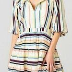 Lost + Wander REVOLVE NWT CORY Cream Blue STRIPED Boho MINI DRESS MEDIUM Photo 0