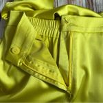 Micas Bright Yellow Basic Satin High Waisted Straight Leg Trousers Size L Photo 13