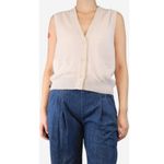 NONAME is Needed Cashmere Blend Sweater Vest Top in Brown Sz L Tan Size L Photo 5