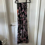 Free People  Black Floral Tank Maxi Dress Size XS Color Black Photo 5