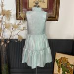 Amanda Uprichard  Connolly Ice Blue Shimmer Tiered Mini Dress - Sz S 🧡🎀 Photo 11