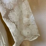 Lulus NWOT Everlasting Desire White Mesh Pearl Off-the-Shoulder Maxi Dress Photo 3