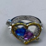 Gold & Silver Tone Hidden Message Heart Ring Size 6 Photo 4
