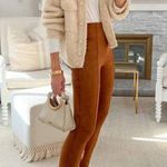 Spanx  Faux Suede Leggings Rich Caramel Tan MSRP $128 NWT Slimming Control Photo 2