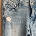 American Eagle  Light Blue Distressed Flare Jeans Stretch Size 000 Short Photo 3