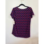 LuLaRoe  Classic T-Shirt Top Women's Size‎ Small Red & Blue Pattern Short Sleeve Photo 2