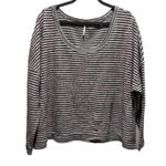 Free People Women's Little Ann Striped Dolman Sleeve Sweater Medium Grey Combo Photo 2