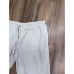 Liz Claiborne Liz‎ Claiborne Linen Cotton Wide Leg Pants Flax Beige Drawstring L Photo 6
