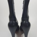 Alaïa Black High Rise Ankle Boots Perforated Trim Leather Size 38.5 Boho Cowboy Photo 3