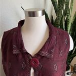 John Mark Boho Southwestern Sleeveless Cardigan Fringe Vest Burgundy large Photo 4