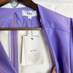 ALC Frank A.L.C Lexi coated cut-out mini dress Vegan Leather purple dress Size 10 Photo 7