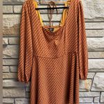 City Chic  CCX Retro Chic Floral Belted Dress Mustard Printed Size 14 xs Photo 2