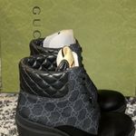 Gucci Women's GG Platform High Block Heel Ankle Boots Size 38.5 Photo 6