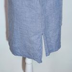 Ellen Tracy  Sleeveless Blue Linen Tunic with Gold Zipper Size Small Linen Top Photo 3