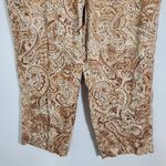 Lane Bryant  Cream and Brown Paisley Pull-on Pants Size 18 Photo 3