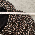 Lulu’s black 3/4 length sleeve pink floral wrap dress with ruffles size Medium‎ Photo 12
