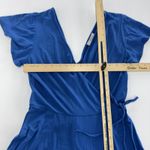 Gilli Dress Womens Small Blue Wrap Short Sleeve Fit Flare Made USA Stretchy Photo 4