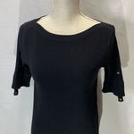Ralph Lauren Lauren Maxi Ribbed Monogram Black Dress Size Petite Small Photo 1