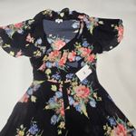 LPA  Button Up Midi Dress in Midnight Roses Small Photo 4
