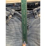 Miss Me Easy Boot Denim Jeans Embroidered/Gems Light Wash Logo Size 30 Mid Rise Photo 2