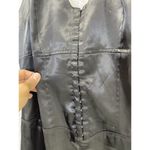 Feline  Women's Halter Dress Solid Black Satin Size Medium Hook & Eye Closure Photo 9