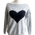 Boutique Heart Pullover Sweater Size XL Black Gray Scoop Neck Cabin Fall Comfy Photo 0