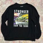 Star Wars  Mandalorian Women’s Black Baby Yoda Sweatshirt, 2X Photo 0