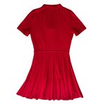 Draper James  Women’s Red Bow Knit Pleated Knee Length Dress Size Medium Photo 5
