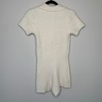 Chenille Romper Short Sleeve Button Front Boutique Cream Sz Small Photo 1