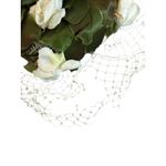 GLADYS & BELLE Vintage Green White Floral Fascinator Lace Trim Hat Photo 4