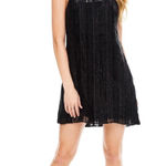 Astr The Label Black Molly Lined Shimmery Velvet Mini Burnout Trapeze Dress Size L Photo 0
