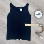 Lafayette 148 NY Luxury 100%Silk Double Georgette Blouse Designer Sleeveless Top Black Size 0 Photo 2