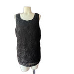 Ann Taylor  Black Mesh Layered Blouse Top XL Photo 7