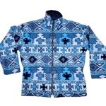 Navajo Native Aztec Thunderbird Fleece Reversible Jacket Vtg Sz M 90s Blue Size M Photo 0