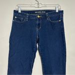 Michael Kors  Skinny Jeans Zipper Ankle Leg Hem Size 2 Stretch Dark Wash Decal Photo 1