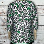 Slinky Brand Size XL Green & White Floral Print Tunic Blouse Top Photo 2