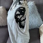 New York And Company  Gray Lace Tank Top Size Large Photo 2