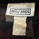 Vintage Amy Jess 1990s Y2K Red Black Striped Vneck Terrycloth Sweater Medium Photo 13