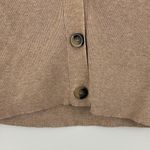 ZARA Caramel Brown Tan Ribbed Button Up V-neck Pullover Cardigan Sweater Photo 2