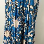 Knox Rose Floral Wrap Midi Layered Dress Blue Cream Boho Beach Womens Medium Photo 5