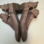FRYE Ray Harness Suede Size 7.5 Leather Back Zip Ankle Boots Blush Rose Pink Photo 9