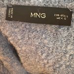 Mango  off the shoulder textured knit light blue sweater size Large Photo 10