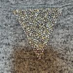Juicy Couture Fuzzy Gray Triangle Bling Shark Bite Hem Sweater Size Large Photo 2