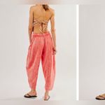 Free People NWT High Road Washed Pull-On Barrel Pants - mandarin red - medium Photo 2