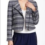 Joie  Darnel Printed Moto Jacket Zip front blue size M Photo 1