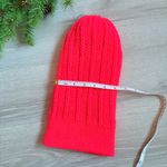 Handmade  Neon Coral Knit Winter Beanie Hat Photo 2