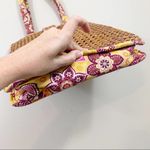 Vera Bradley  Bali Gold Yellow Floral Woven Wicker Cane Shoulder Tote Bag Photo 6